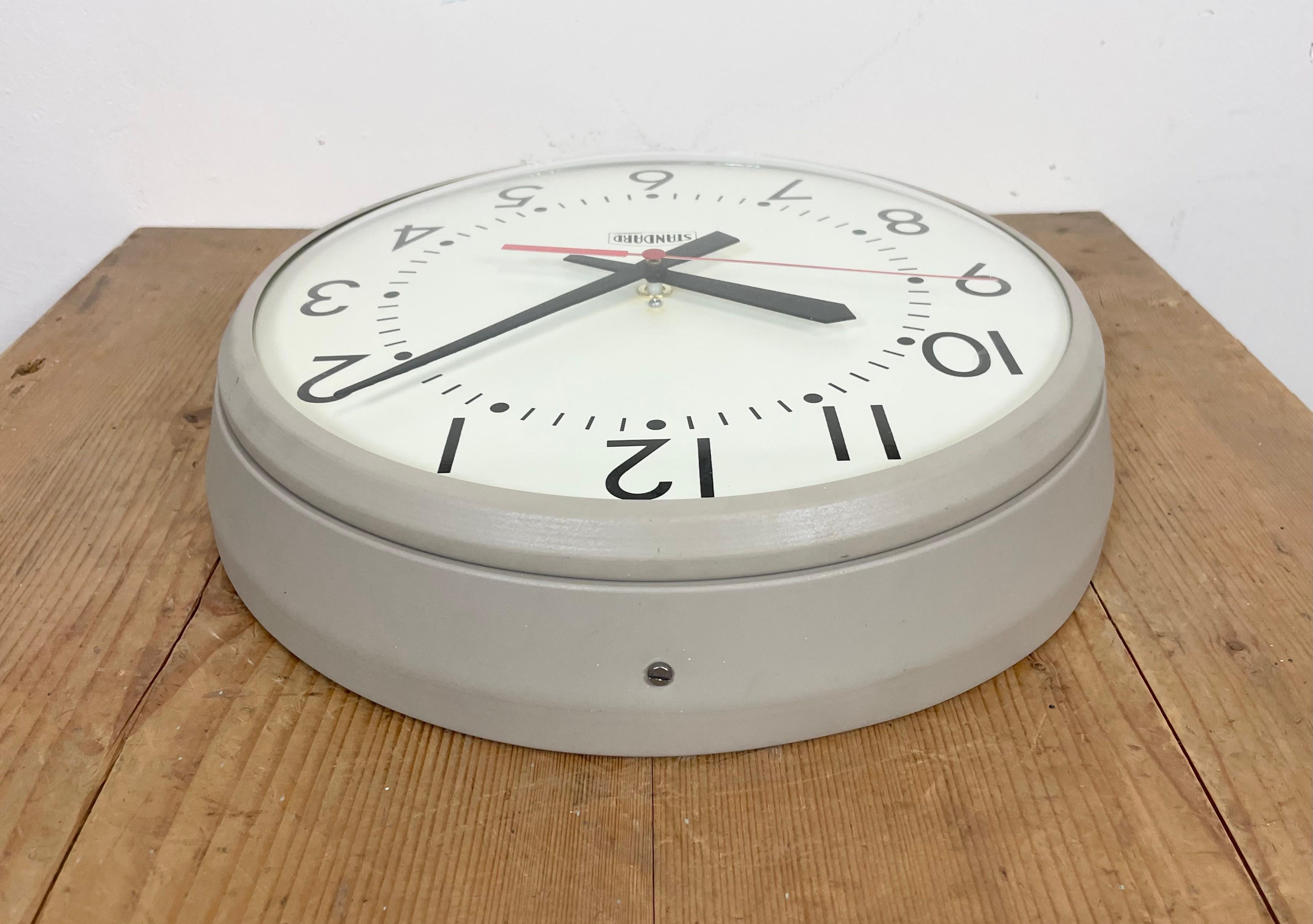 Vintage School Wall Clock from Standard Electric, 1970s at 1stDibs
