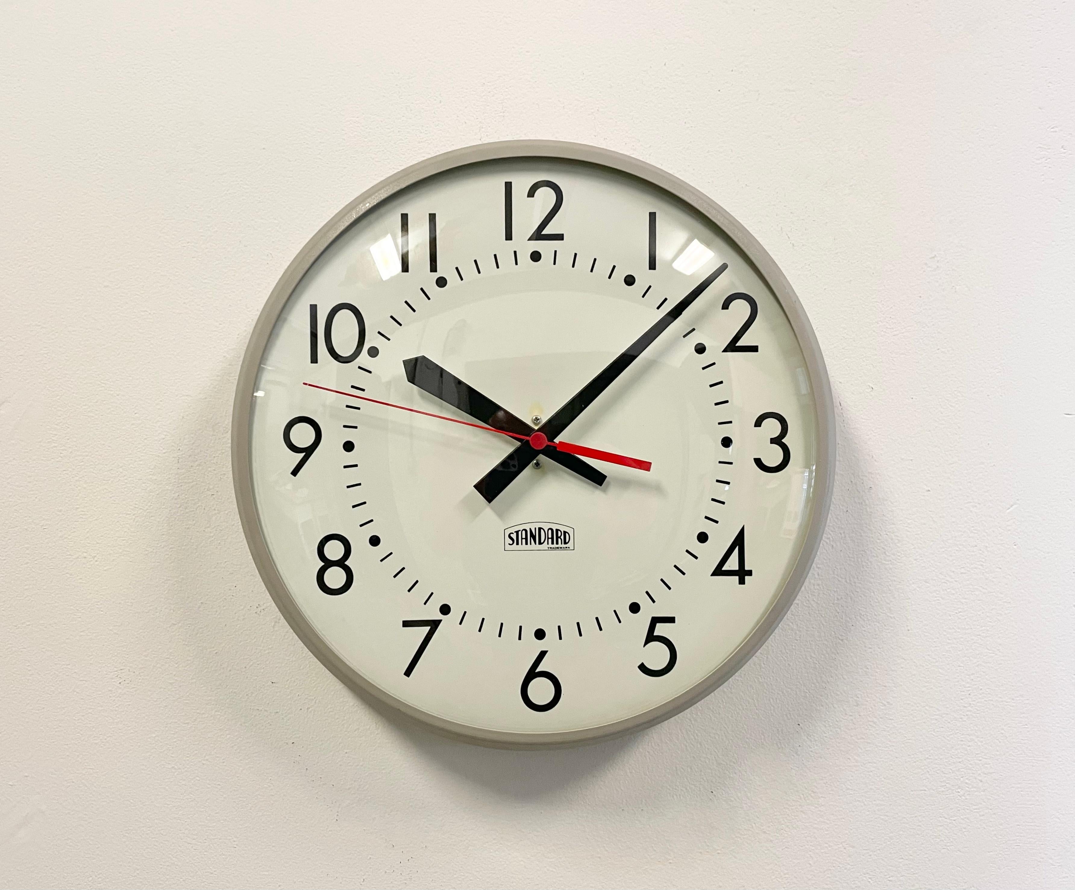 Vintage School Wall Clock from Standard Electric, 1970s at 1stDibs