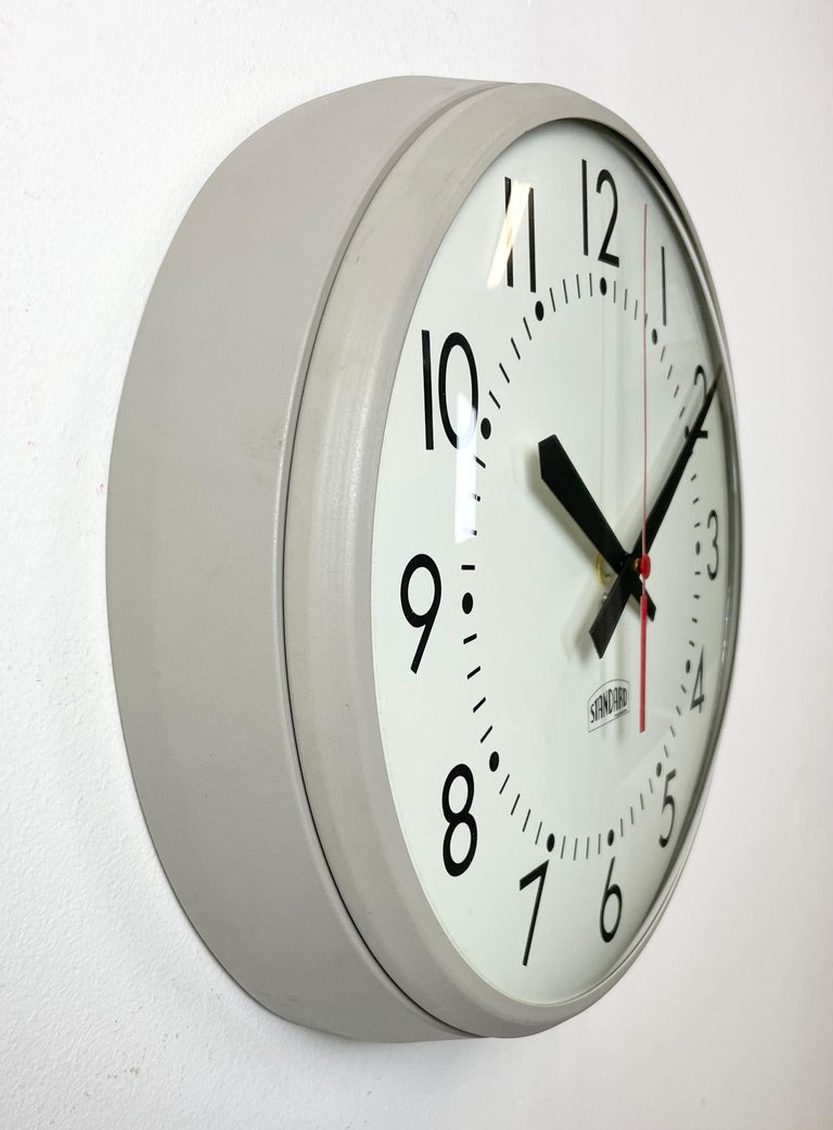 Vintage School Wall Clock from Standard Electric, 1970s For Sale at 1stDibs