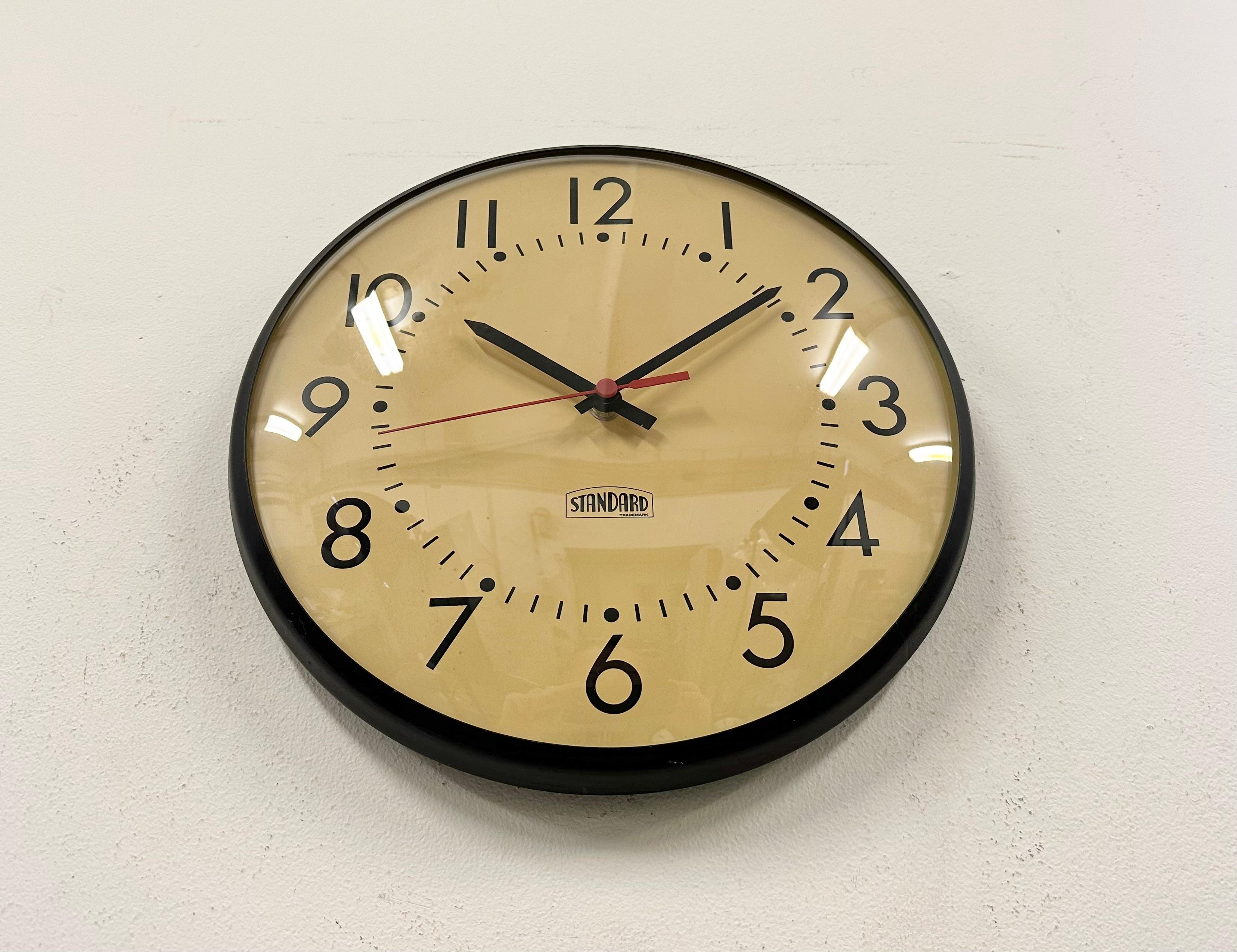 American Vintage School Wall Clock from Standard Electric, 1970s