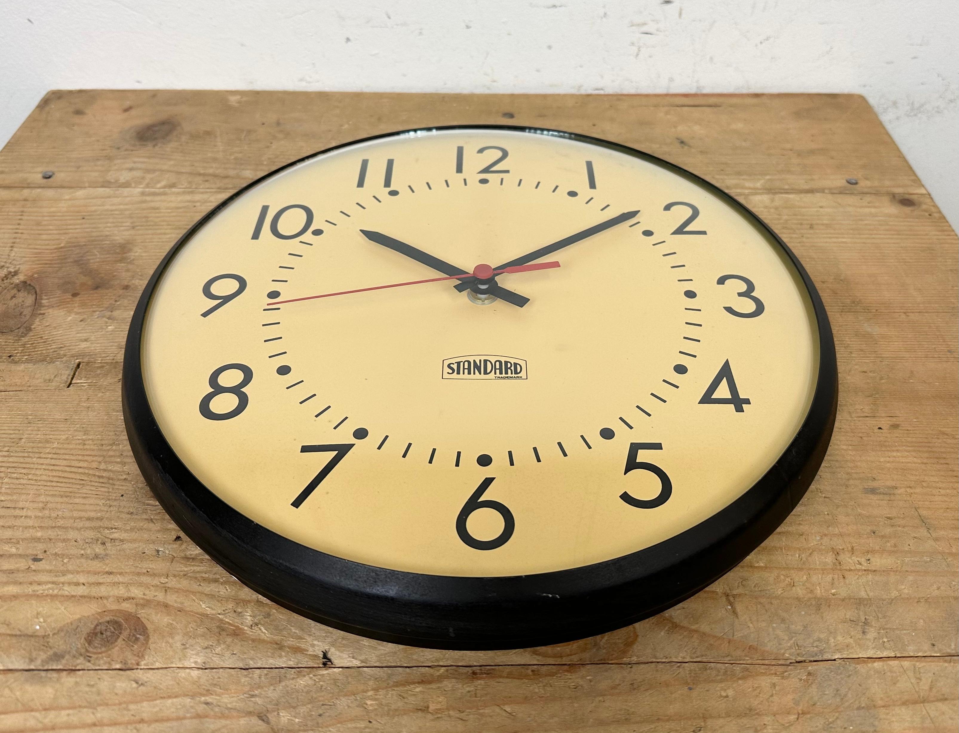 Vintage School Wall Clock from Standard Electric, 1970s For Sale at 1stDibs