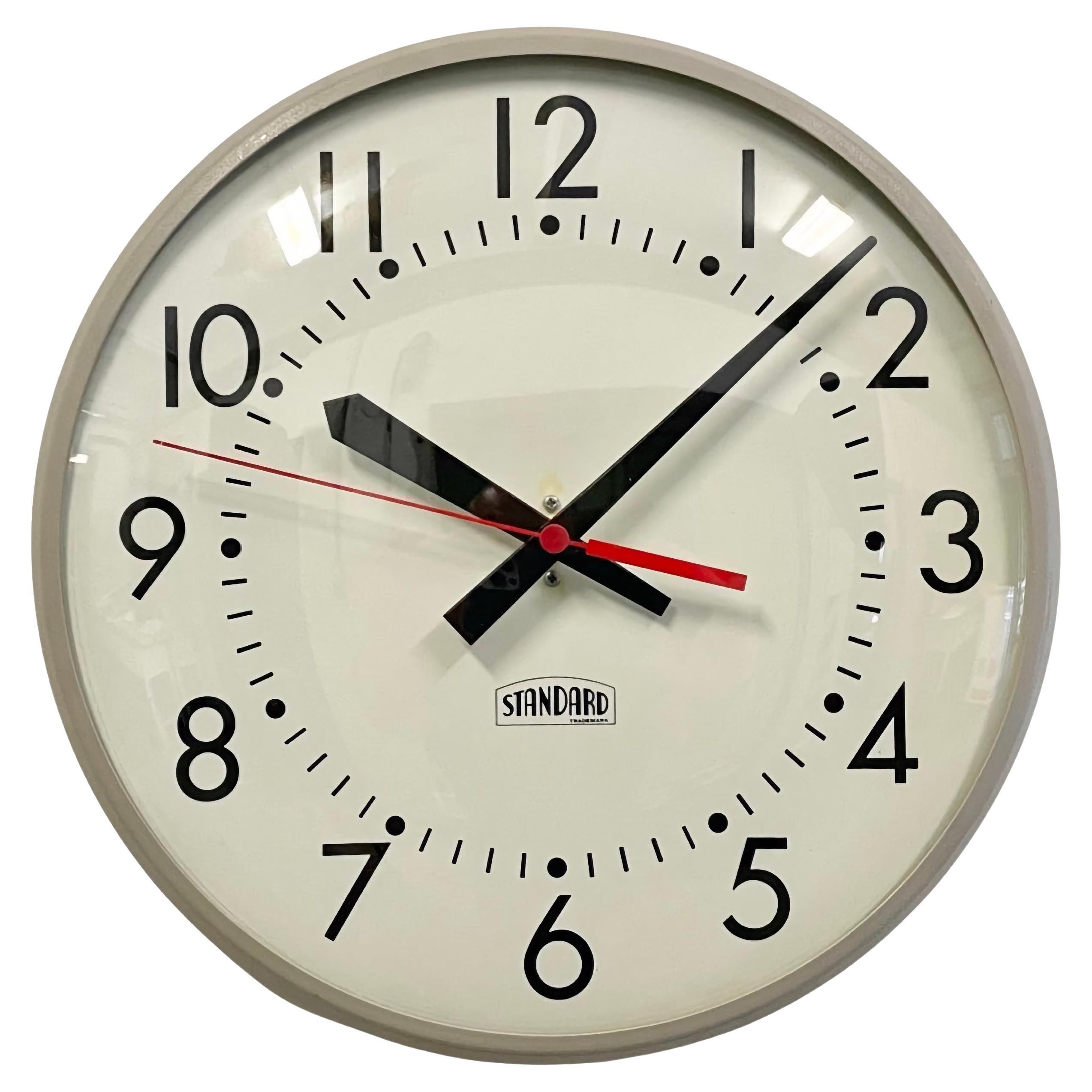 Impressive American Standard Electric Time Co. Marble Clock with Wooden Frame at 1stDibs