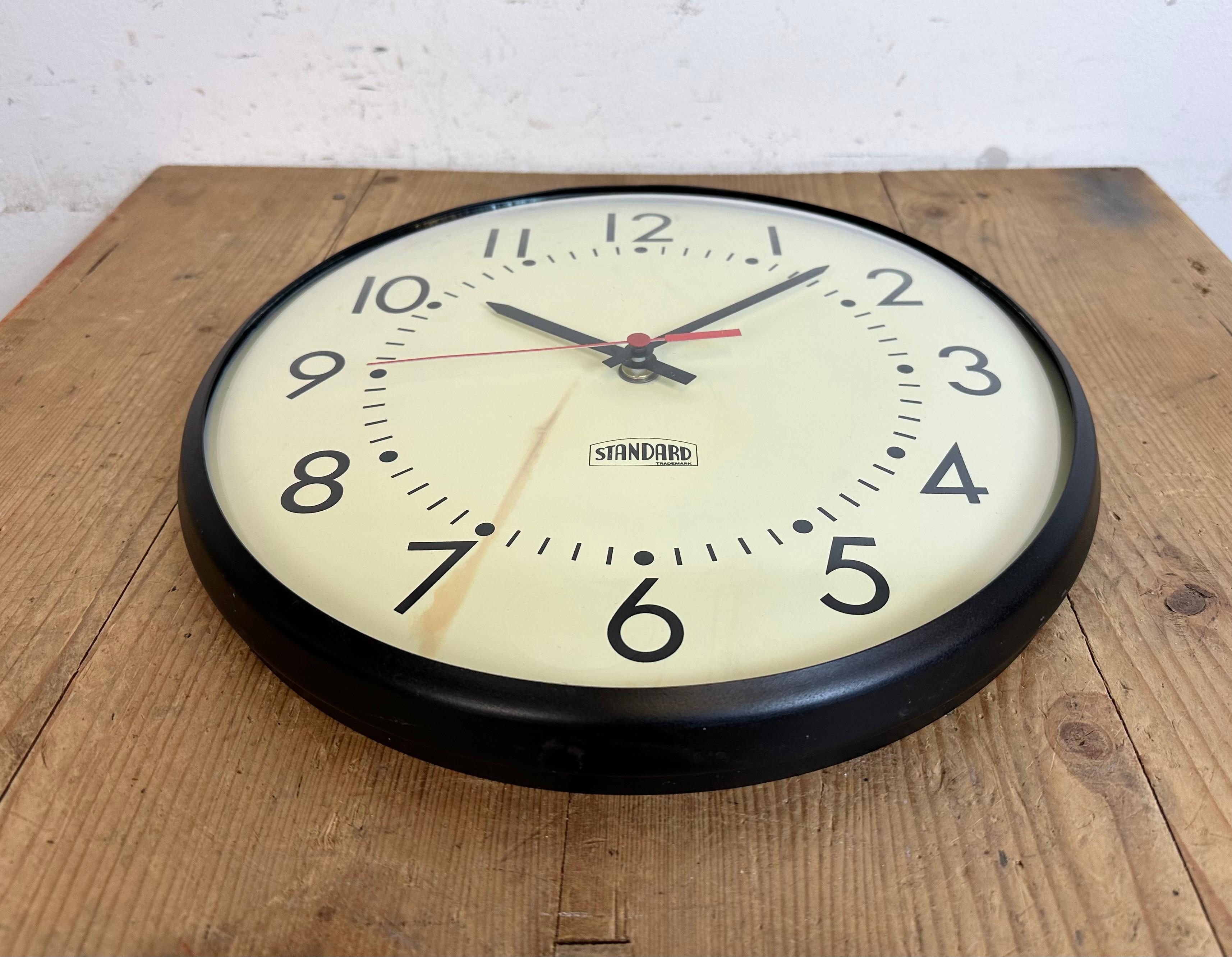 Vintage School Wall Clock from Standard Electric, 1980s In Good Condition In Kojetice, CZ