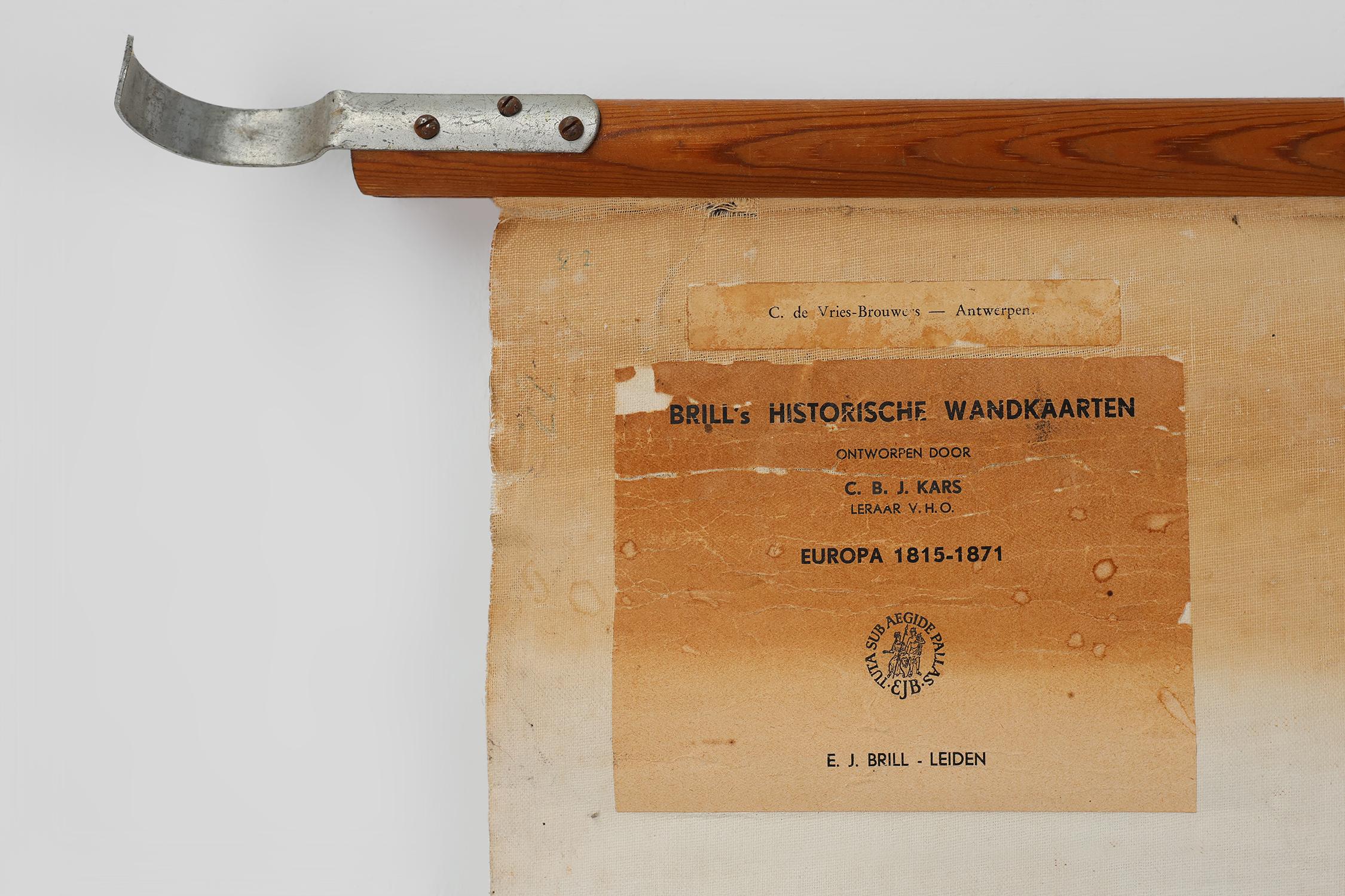 Vintage-Schule-Wandkarte Europas 1815-1871, Belgien 1950er Jahre im Angebot 3