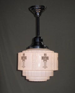 Vintage Schoolhouse Style Ceiling Globe with Deco Inspired Design
