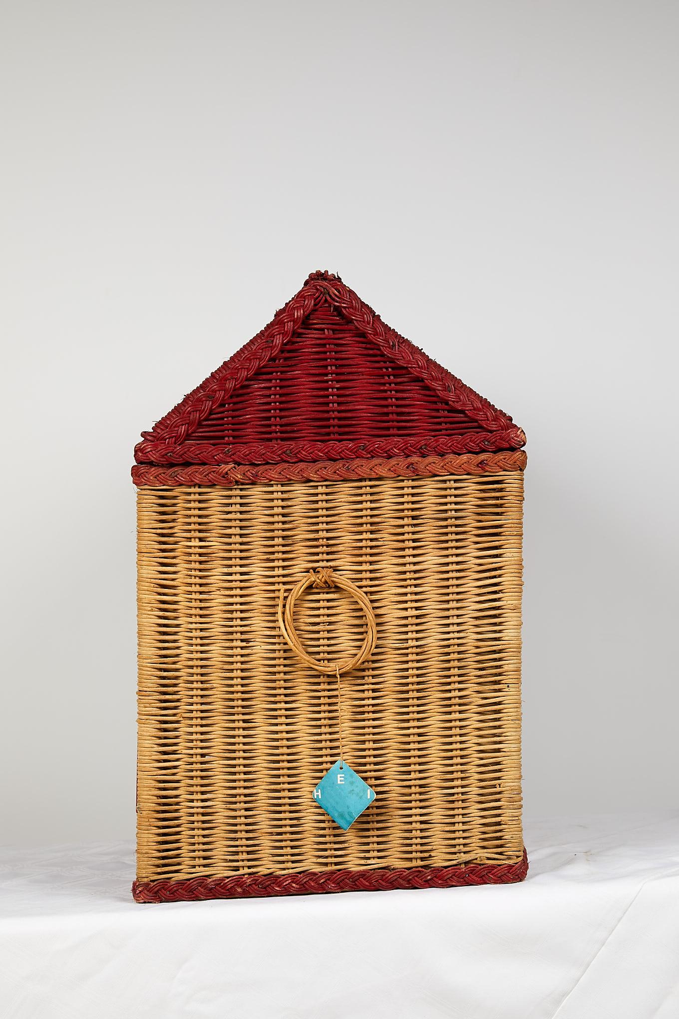 house shaped wicker basket
