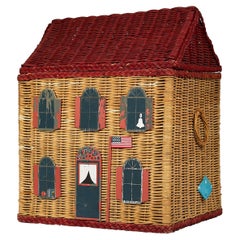 Vintage Schoolhouse Toy Box of Wicker