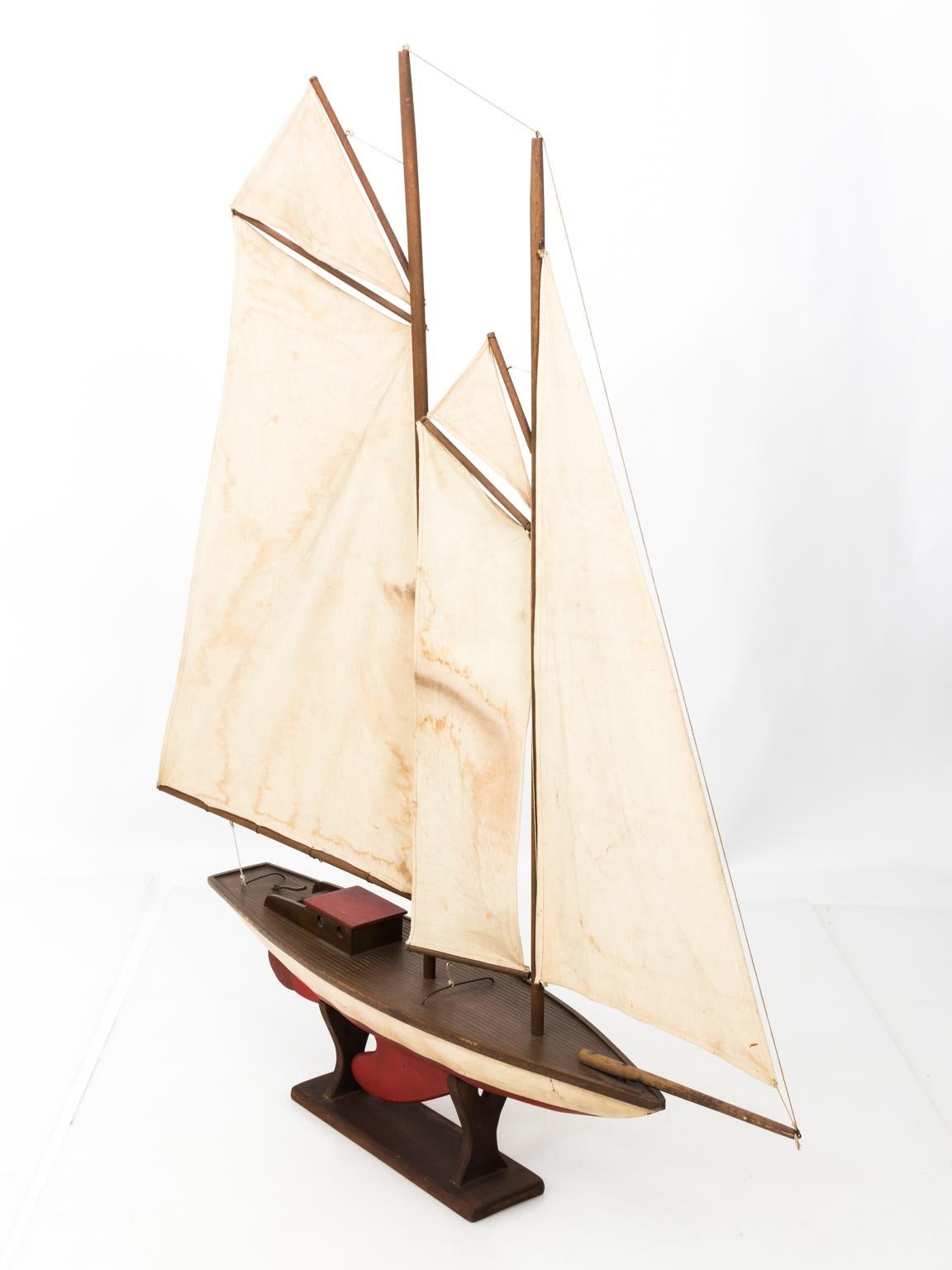 Vintage Schooner Sailboat Model, circa 1950s For Sale 6