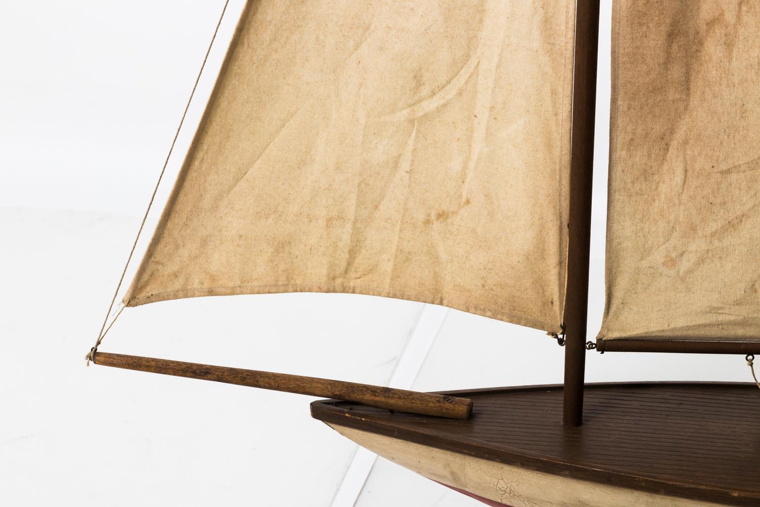 Vintage Schooner Sailboat Model, circa 1950s For Sale 2