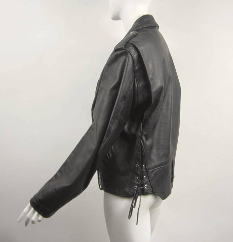 Black Vintage Schott NYC Perfecto MOTORCYCLE Leather Jacket New, Never Worn  For Sale