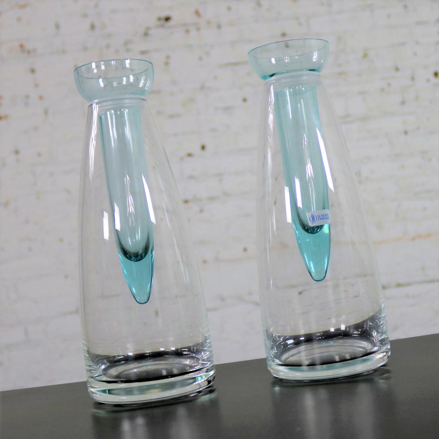 Vintage Schott Zwiesel Glass Triple Use Vase Decanter Bowl Zwiesel Kristallglas 5