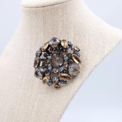 Vintage Schreiner New York Smoky Brooch