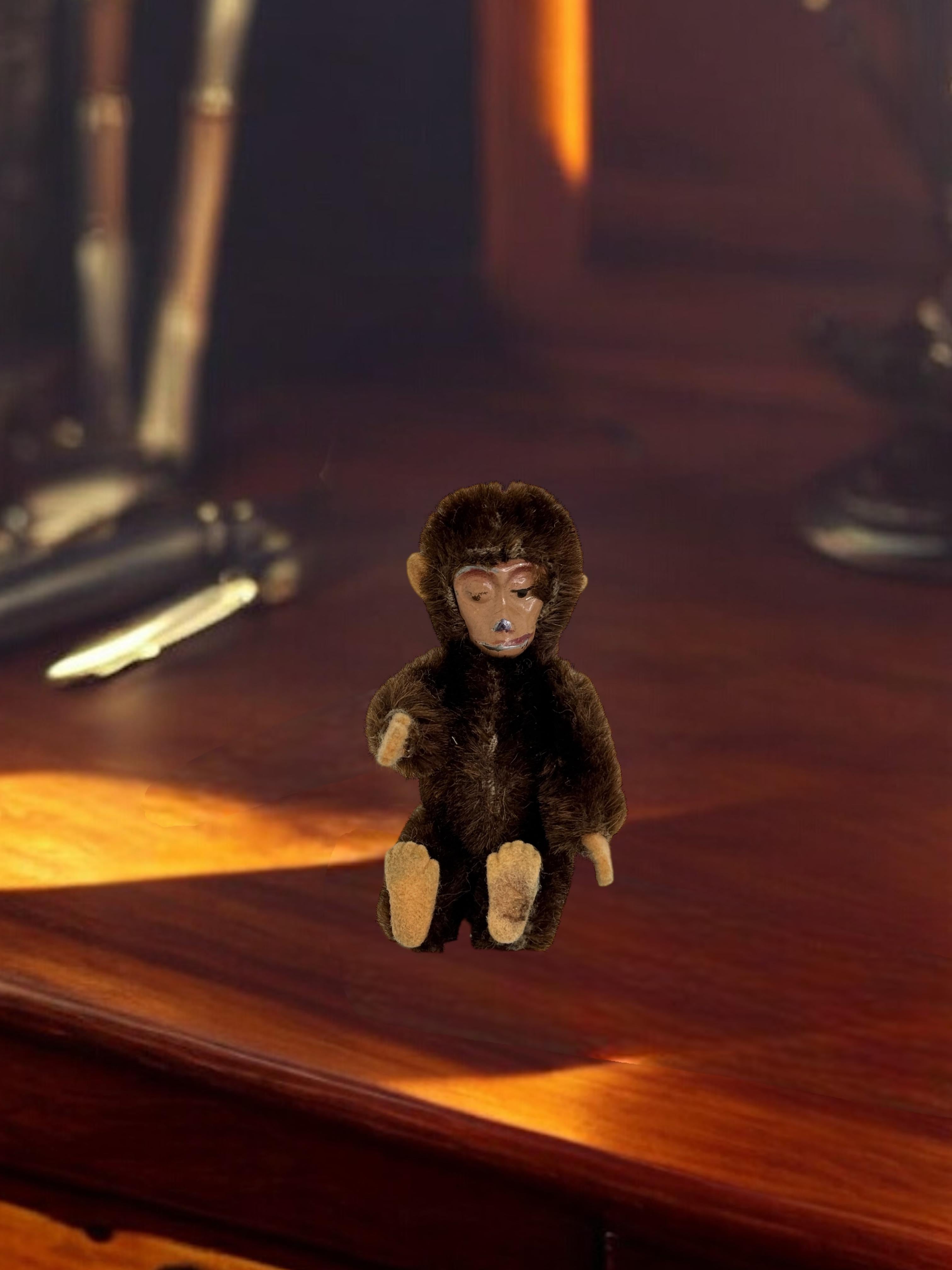 Schuco Miniature Mohair Scimmia Giocattolo con Faccia di Metallo Germania in vendita 7