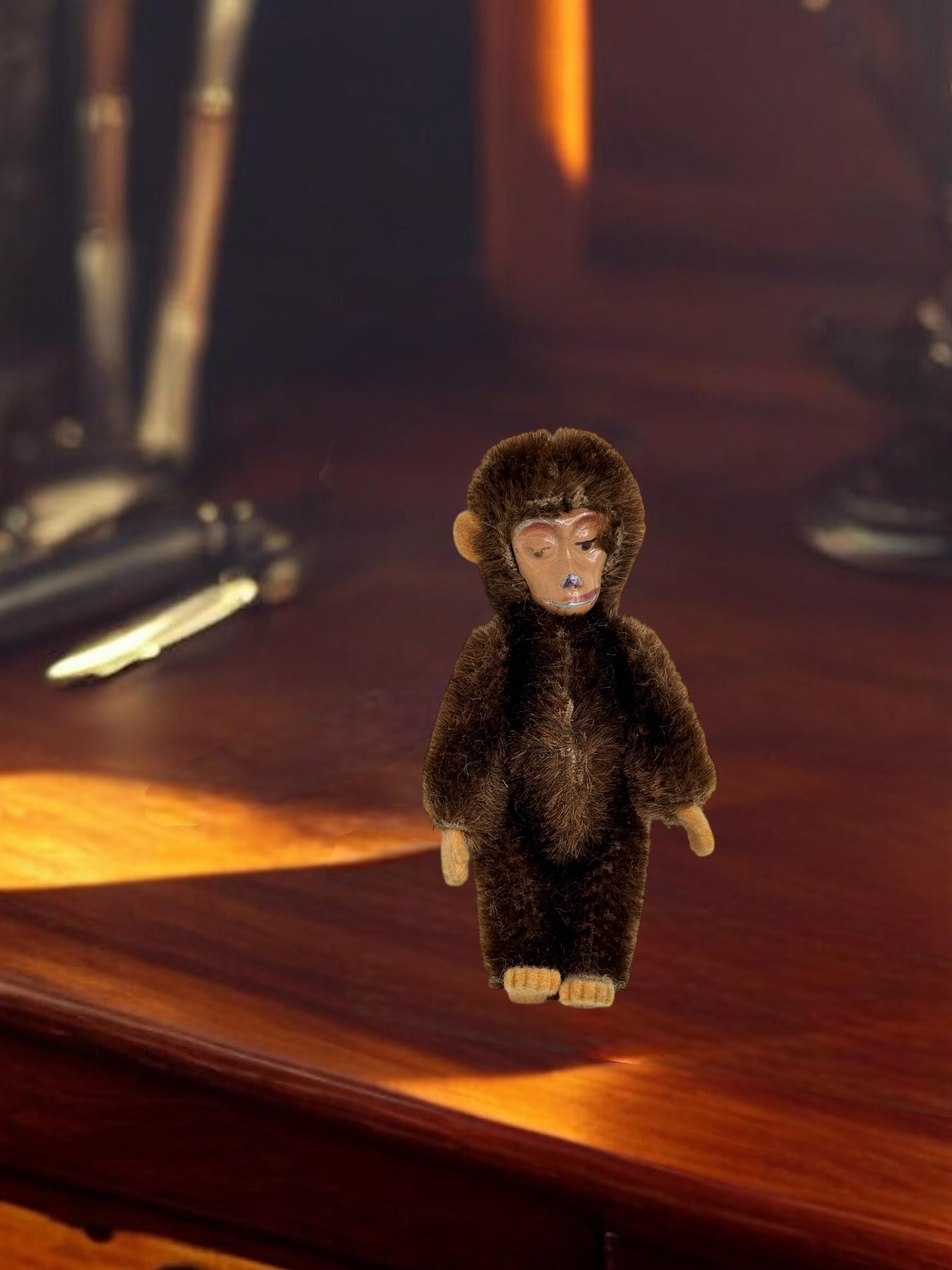 Schuco Miniature Mohair Scimmia Giocattolo con Faccia di Metallo Germania in vendita 2