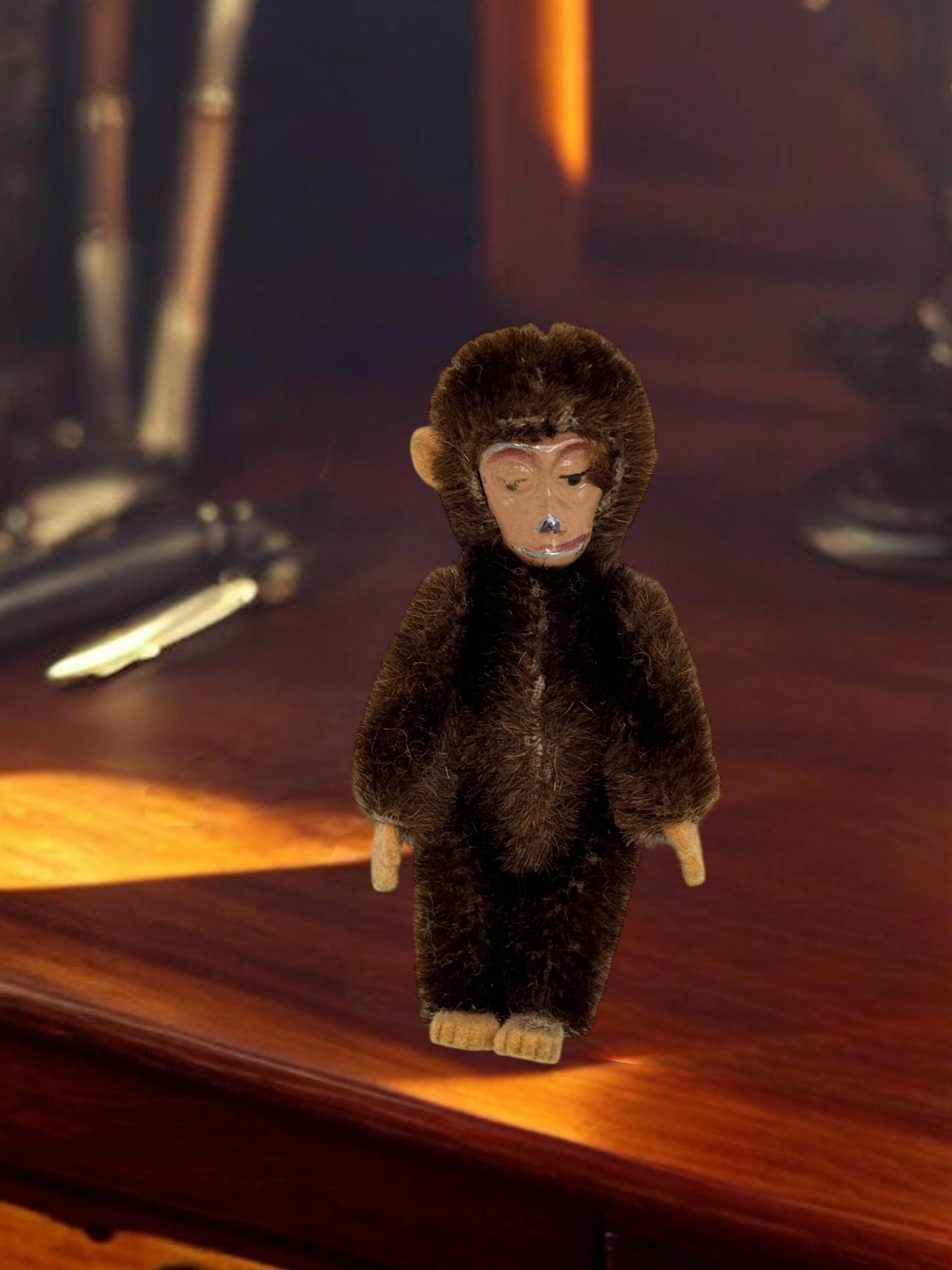 Schuco Miniature Mohair Scimmia Giocattolo con Faccia di Metallo Germania in vendita 4