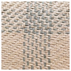 Vintage Schumacher Luxury Artisanal Textile Wall-Covering:: Aqua Kusan Weave