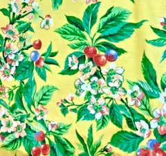 Retro Schumacher Natchez Collection Cherry Grove Bough Hand Printed Textile