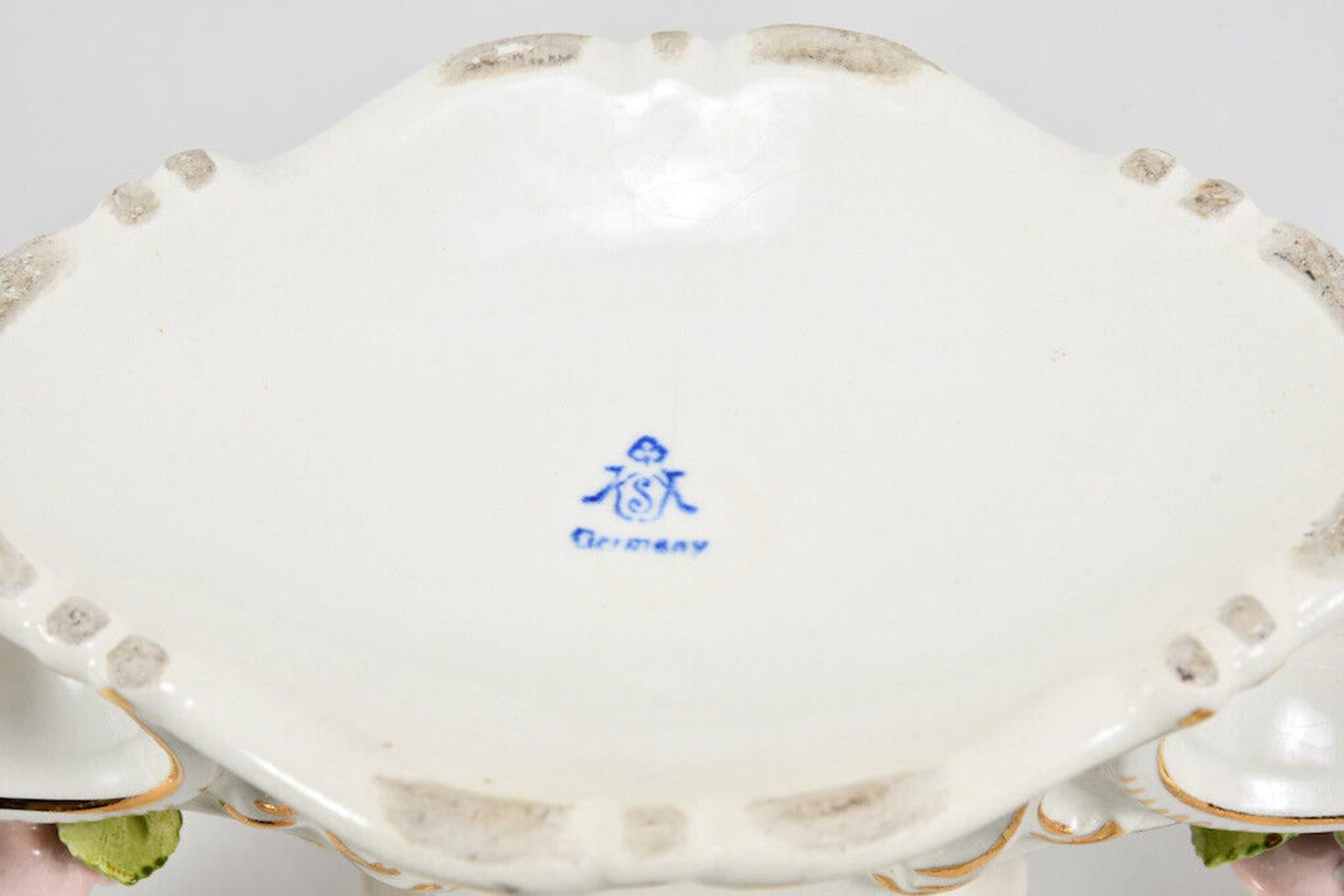 Vintage Schumann Arzberg Porcelain Bowls and Chandelier Set, Leuchther Bestoßen For Sale 1