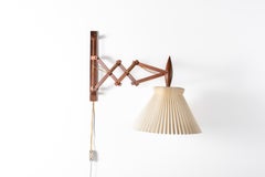 Vintage Scissor (Sax) Wall Lamp with Adjustable Wooden Arm