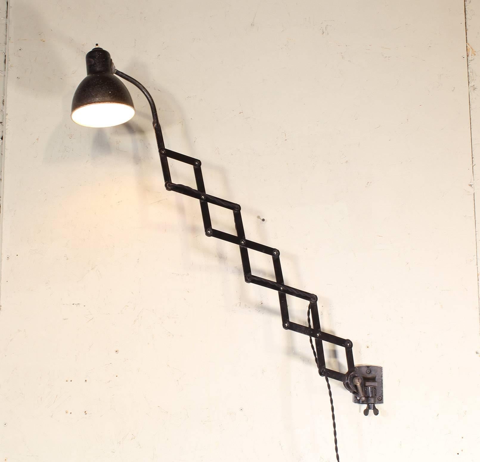 Vintage Scissor Wall Lamp Light by Kaiser Idell, Germany 5