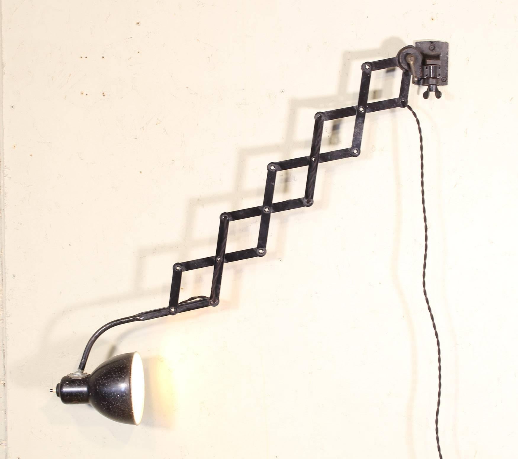 Vintage Scissor Wall Lamp Light by Kaiser Idell, Germany 6