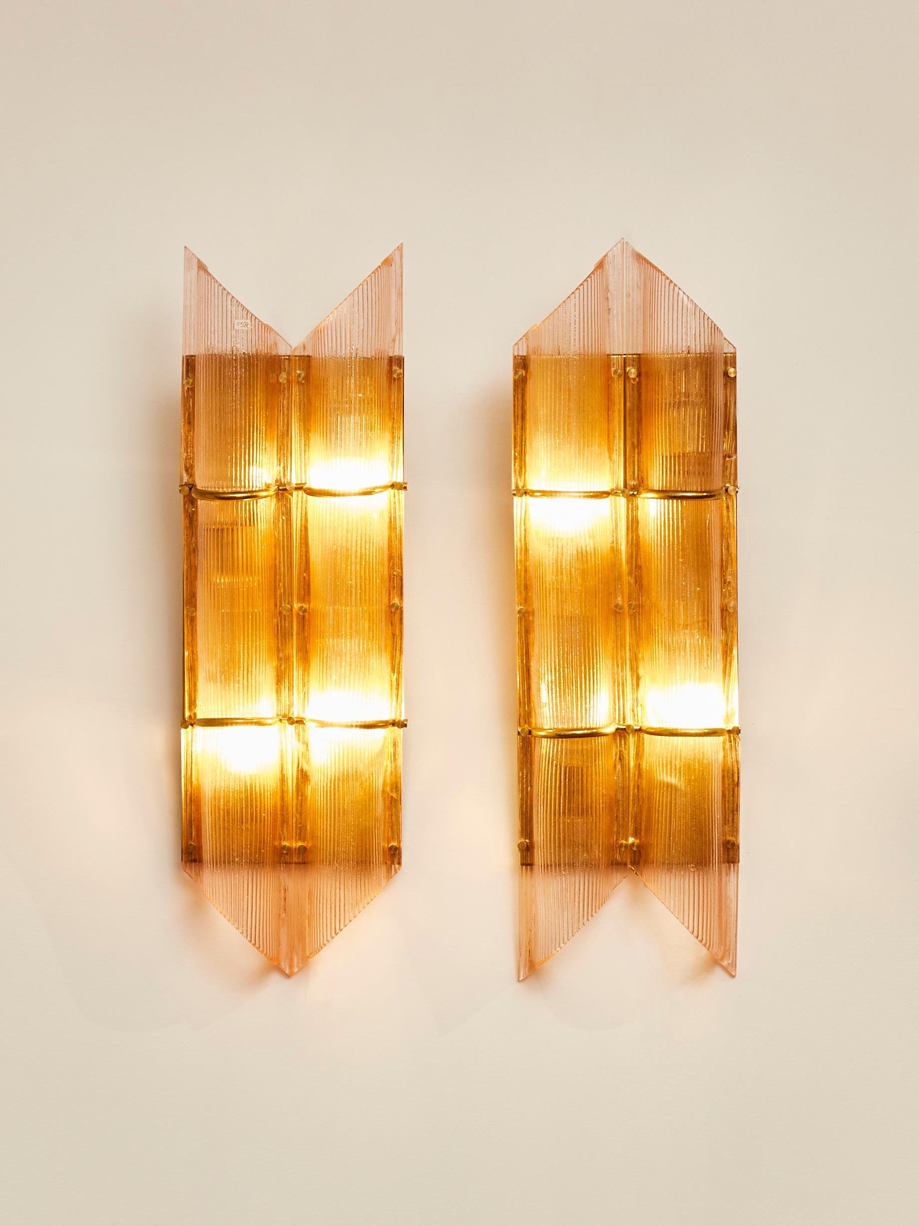 Mid-Century Modern Vintage Sconces in Murano Glass