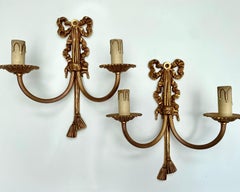 Vintage Sconces Paar Wandlampen Louis XVI Stil, Frankreich, Mitte 20.