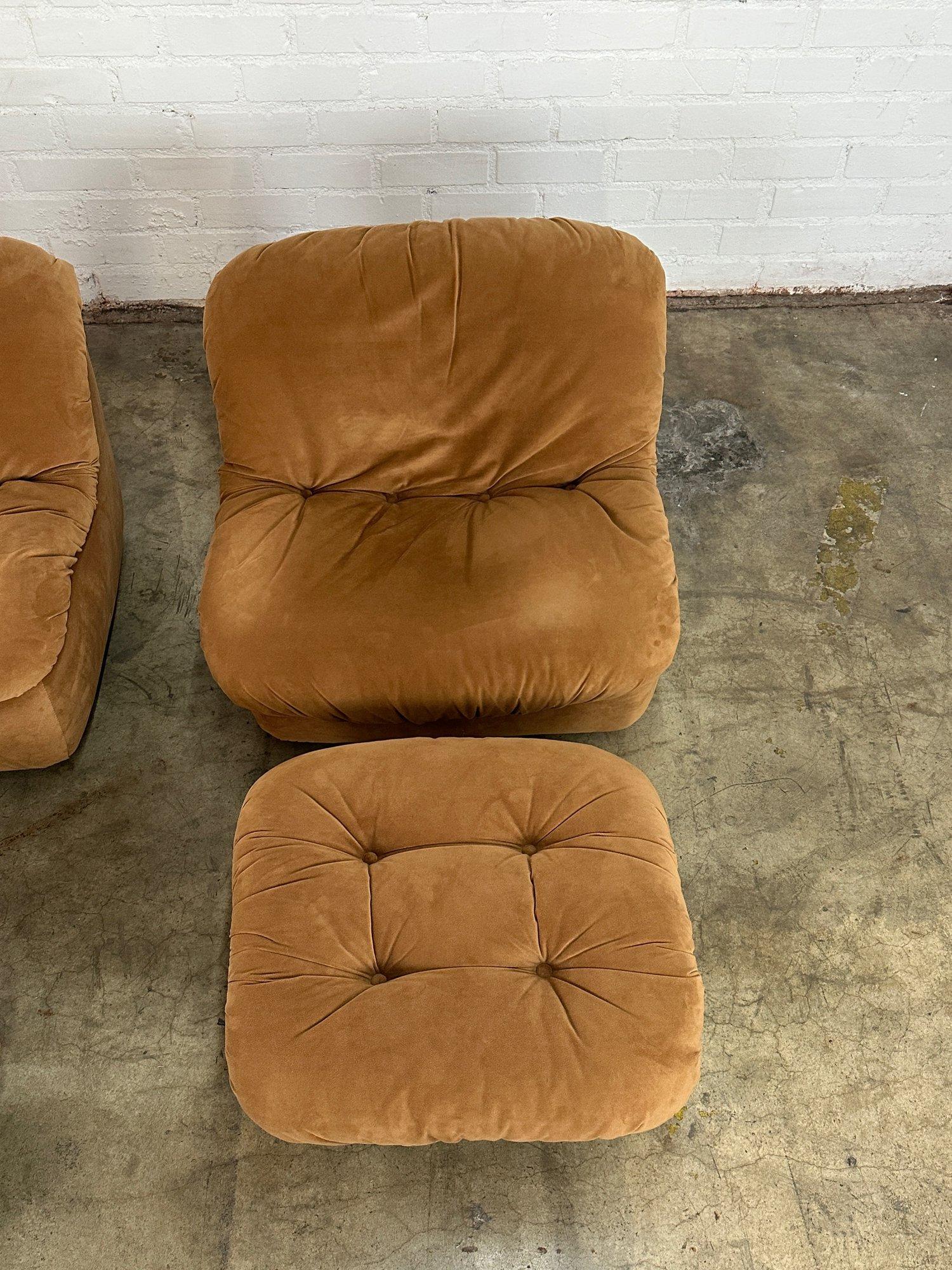 Vintage Scoop Lounge Chair and Ottoman- sold per set For Sale 11