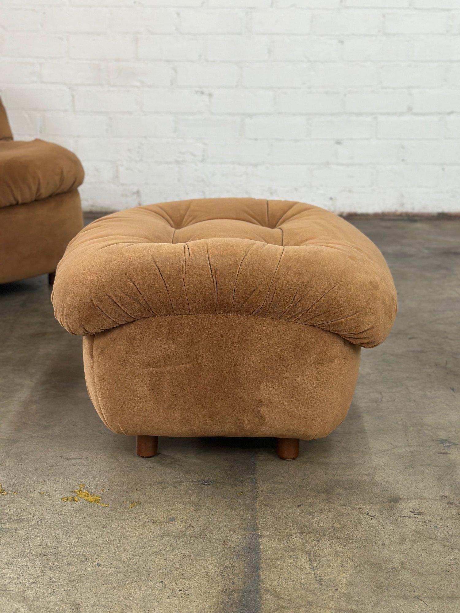 Vintage Scoop Lounge Chair and Ottoman- sold per set For Sale 14