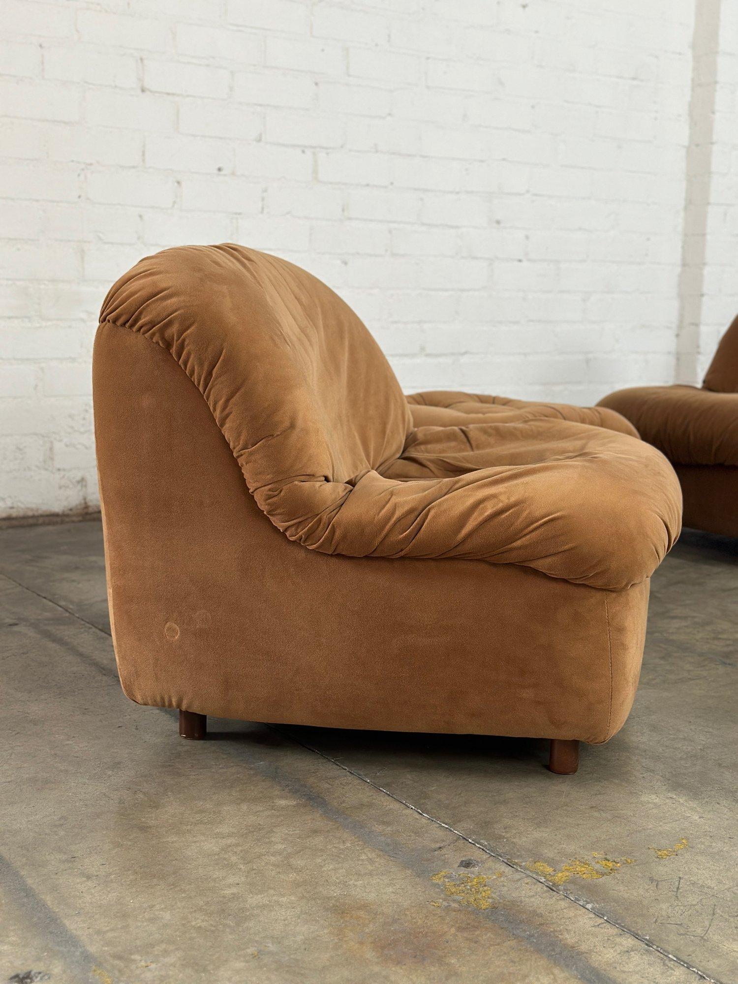 Post-Modern Vintage Scoop Lounge Chair and Ottoman- sold per set For Sale