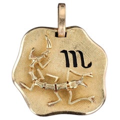 Vintage Scorpio Zodiac Pendant of 18k Gold