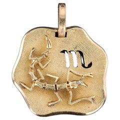 Vintage Scorpio Zodiac Pendant of 18k Gold