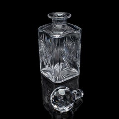 Vintage Scotch Decanter, English, Cut Glass, Whiskey, Barware, Bottle, C.1970