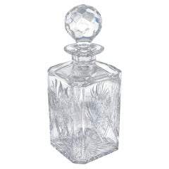 Vintage Scotch Decanter, English, Cut Glass, Whiskey, Barware, Bottle, C.1970