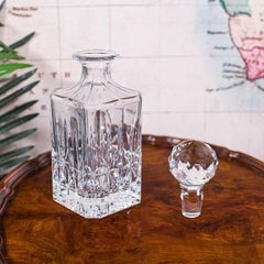 Decanter scozzese d'epoca, inglese, vetro tagliato, whisky, bourbon, alcolici, C.C.