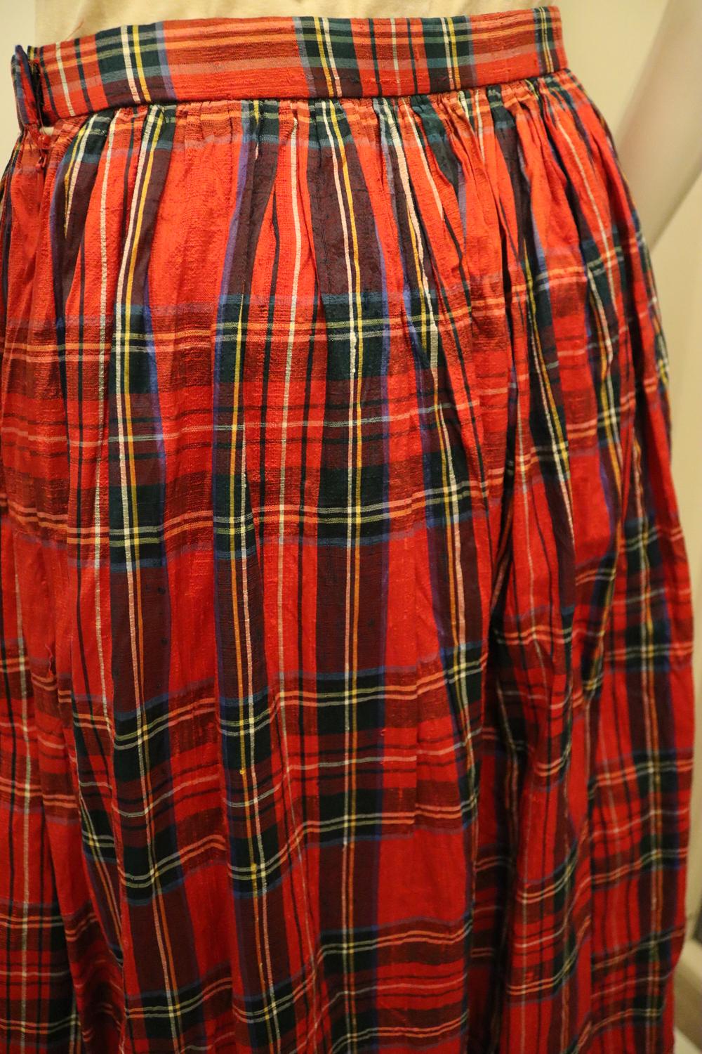 Women's Vintage Scotch House Silk Tartan Skirt For Sale