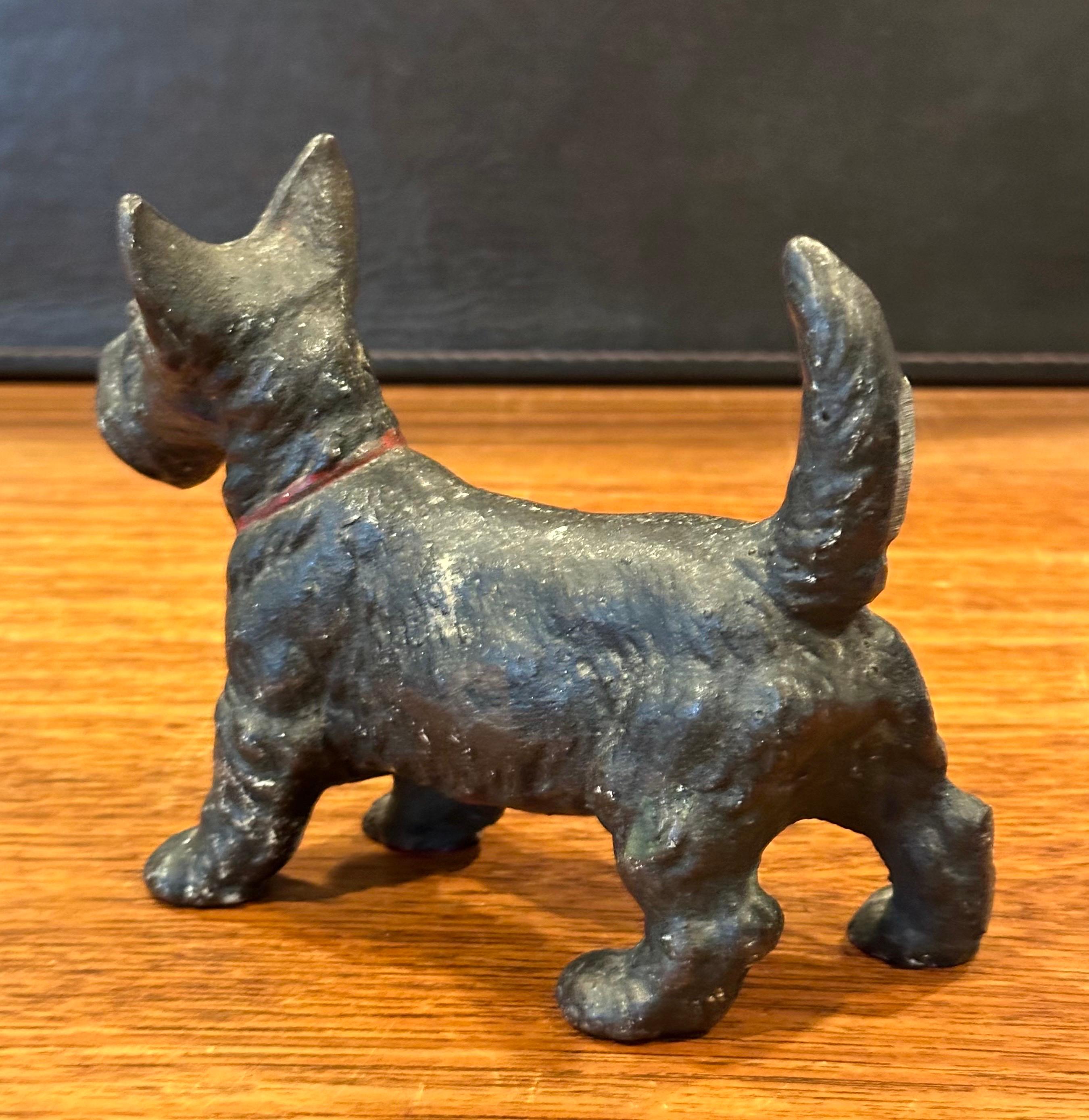 Vintage Scottie Dog Cast Iron Door Stop / Sculpture For Sale 1