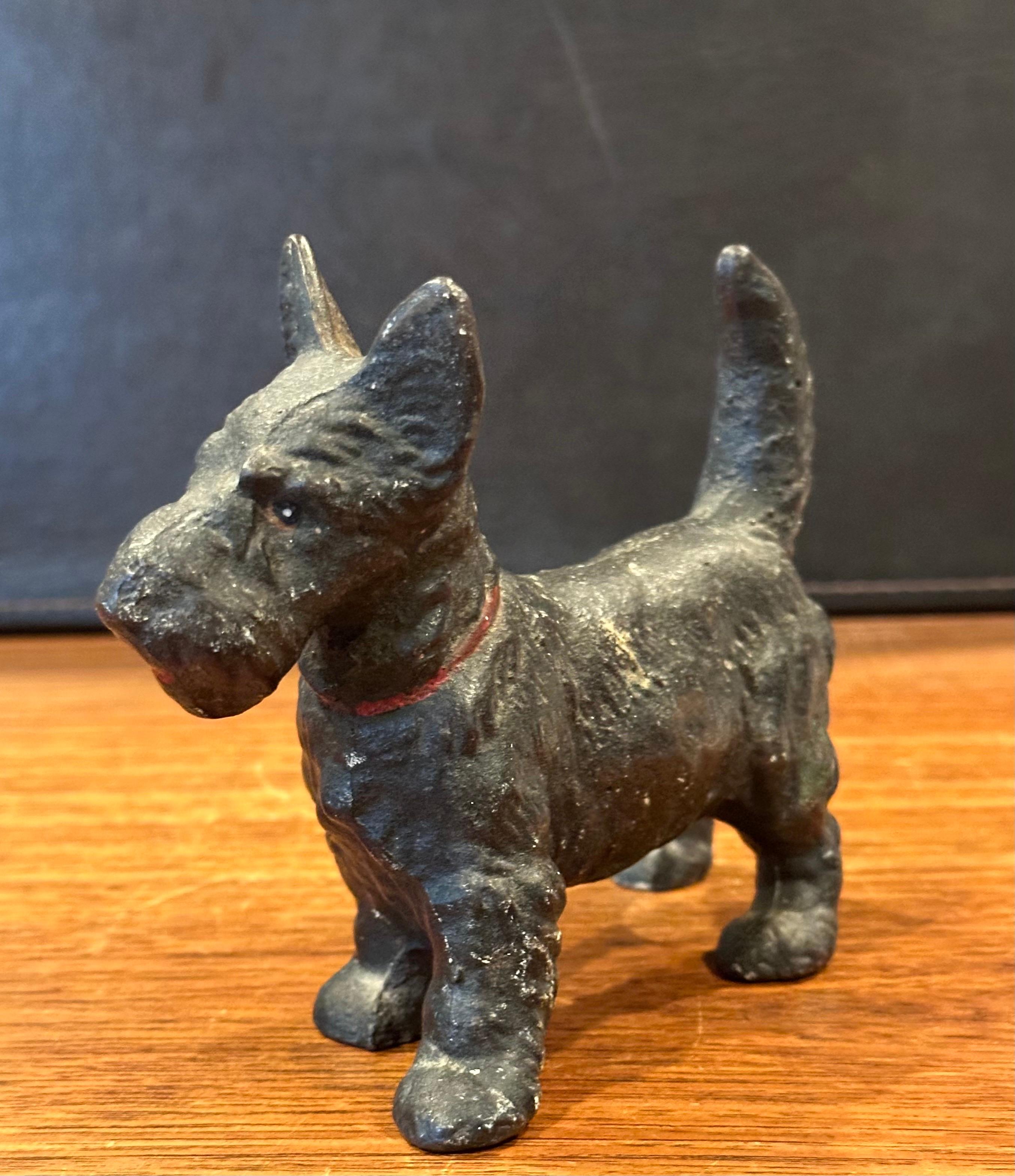 Vintage Scottie Dog Cast Iron Door Stop / Sculpture For Sale 3