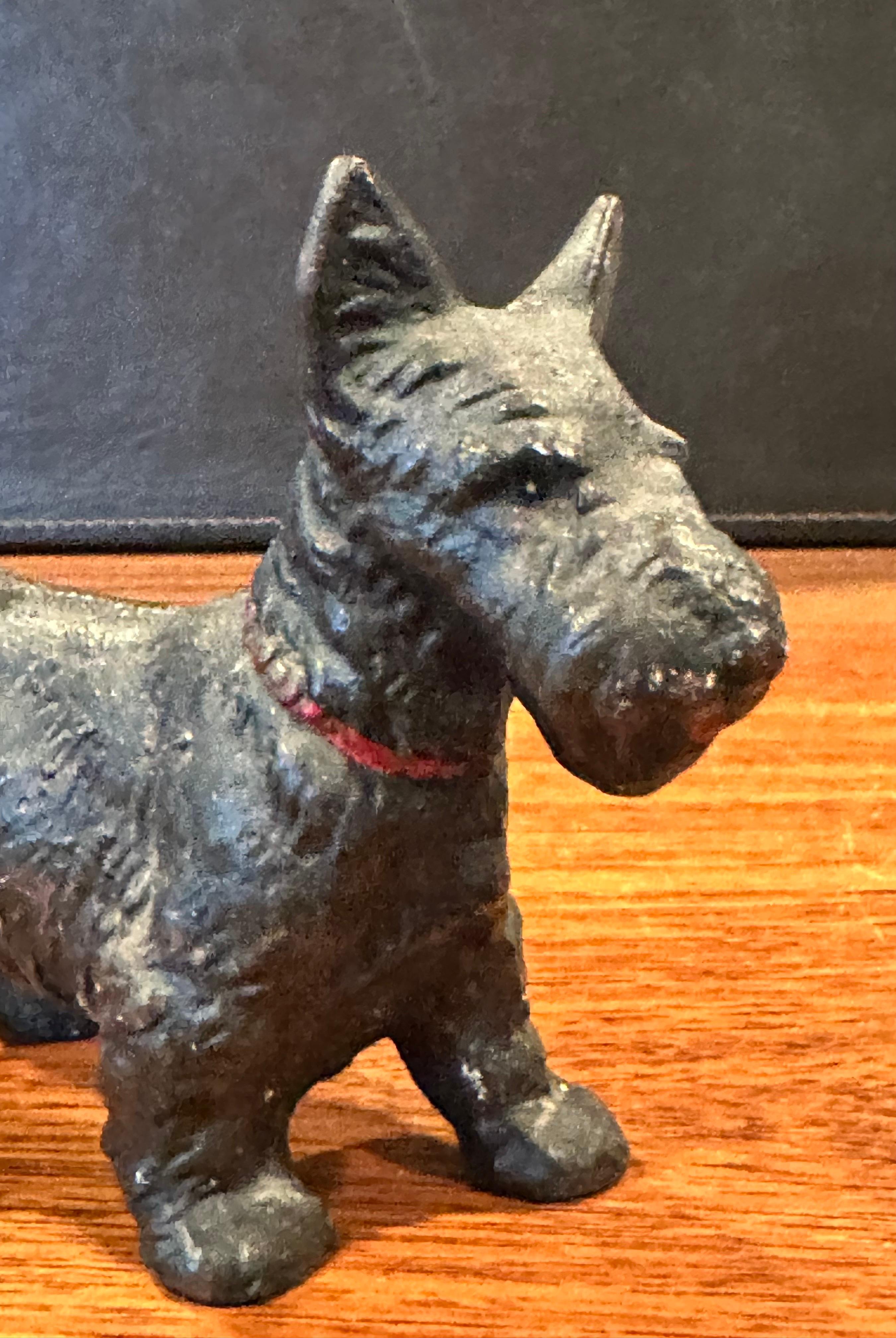 Vintage Scottie Dog Cast Iron Door Stop / Sculpture For Sale 4