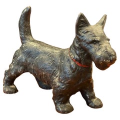 Vintage Scottie Hund Gusseisen Türstopper / Skulptur