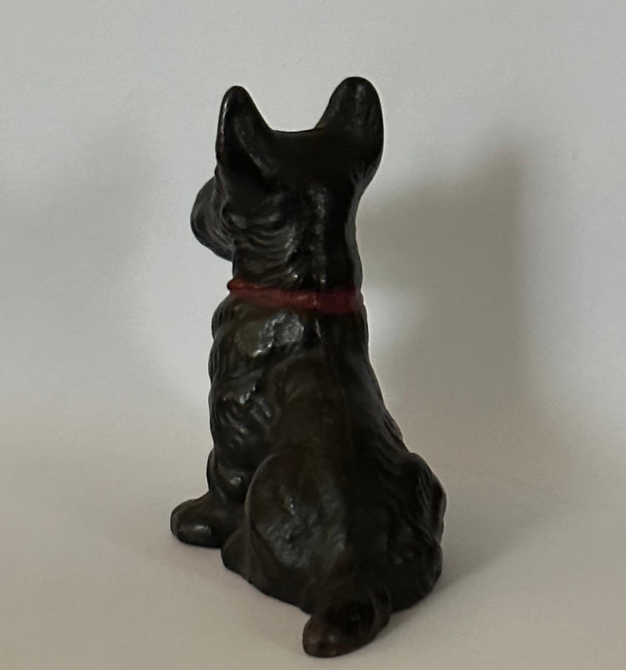 Vintage Scottie Dog Cast Iron Paperweight For Sale 1