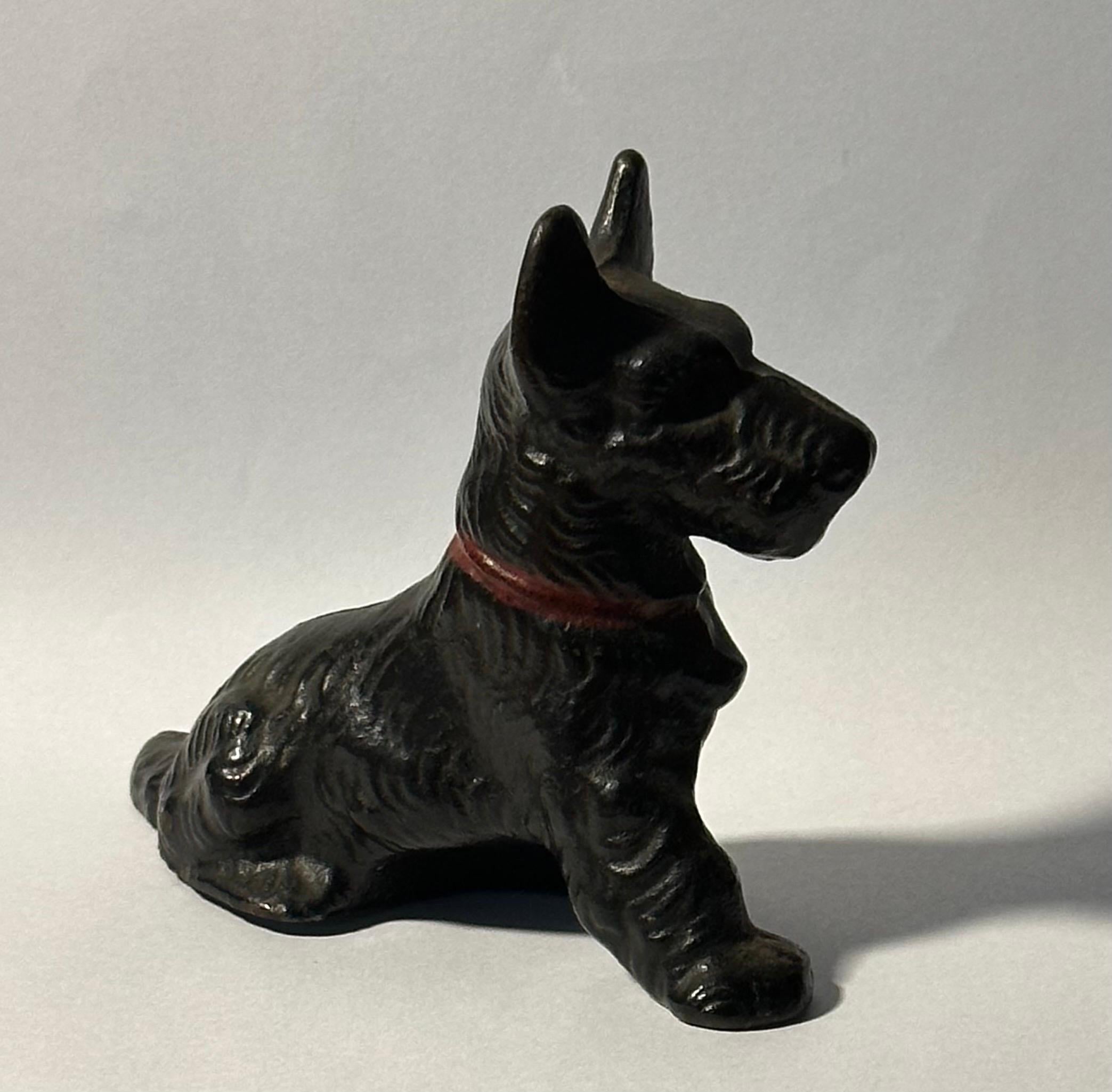 Vintage Scottie Dog Cast Iron Paperweight For Sale 3