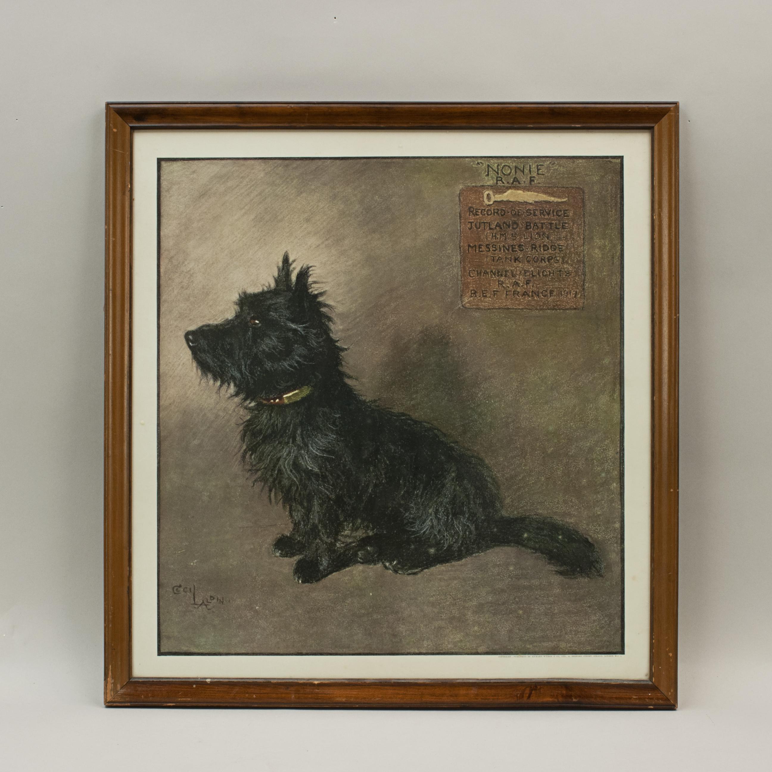 Vintage Scottie Dog Print by Cecil Aldin Canine Print, Nonie, R.A.F. 4