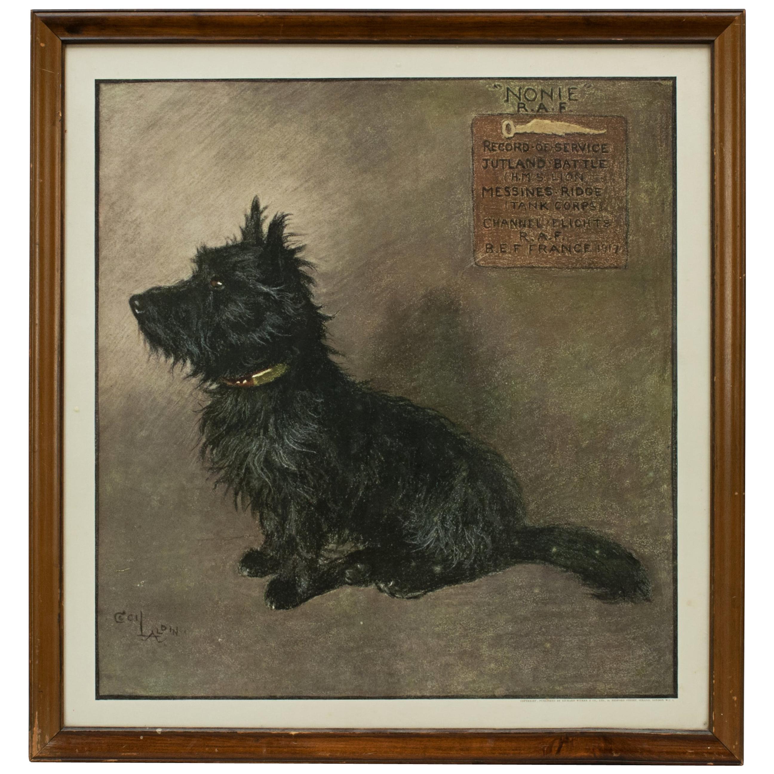 Vintage Scottie Dog Print by Cecil Aldin Canine Print, Nonie, R.A.F.