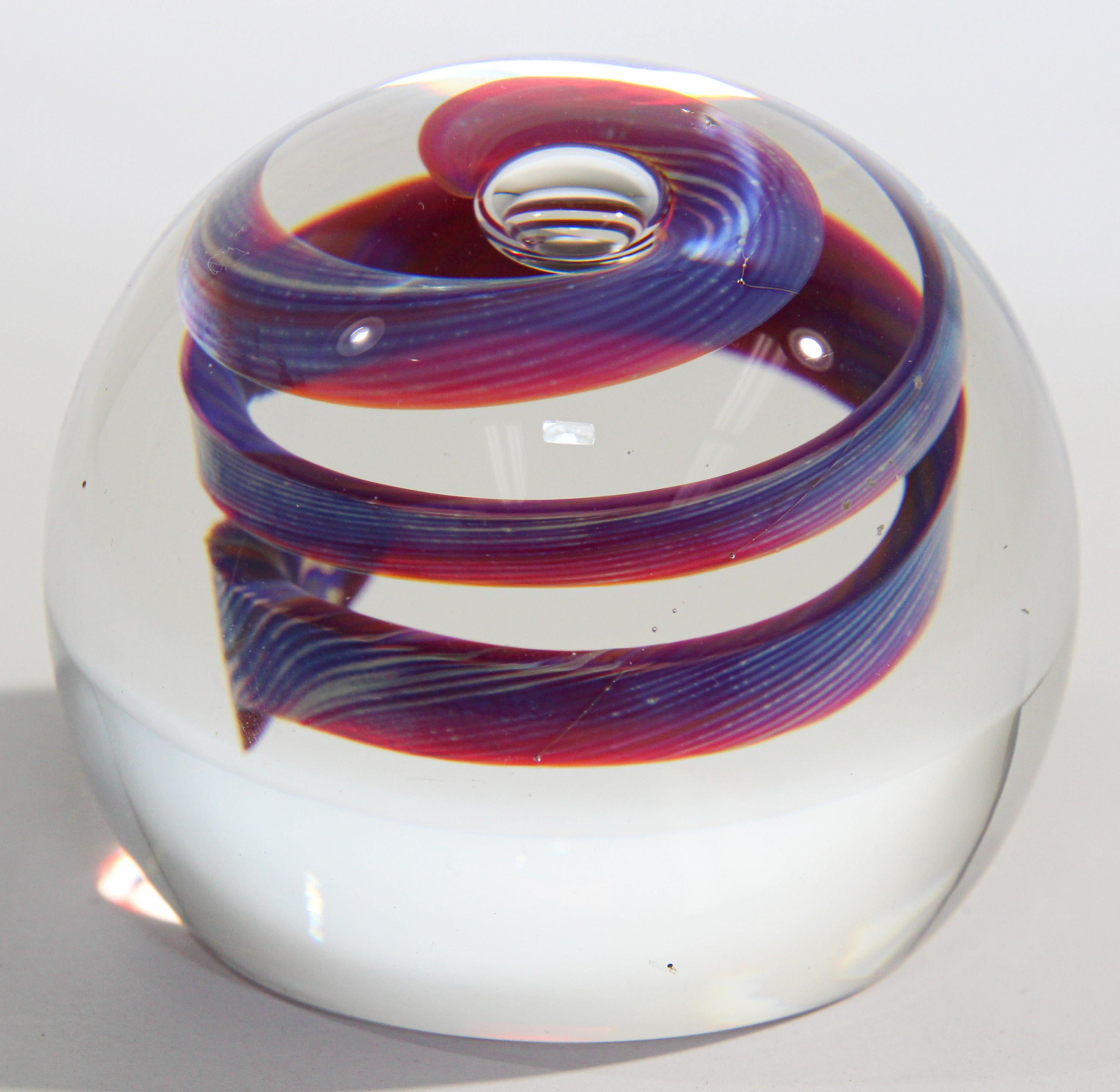 Vintage Scottish Art Glass Abstract Design Paper Weight 1999 5