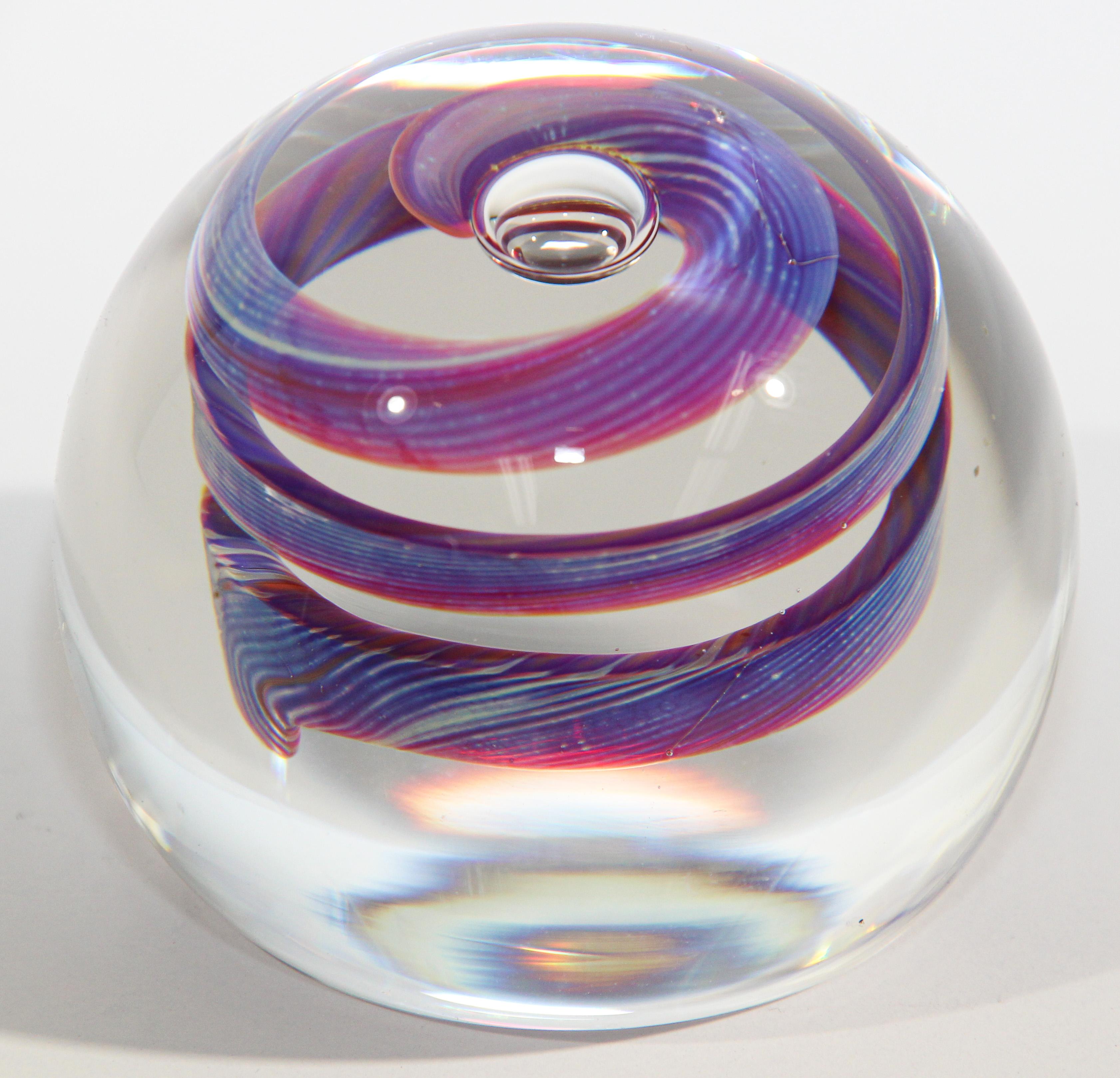 Vintage Scottish Art Glass Abstract Design Paper Weight 1999 9