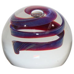 Vintage Scottish Art Glass Abstract Design Paper Weight 1999