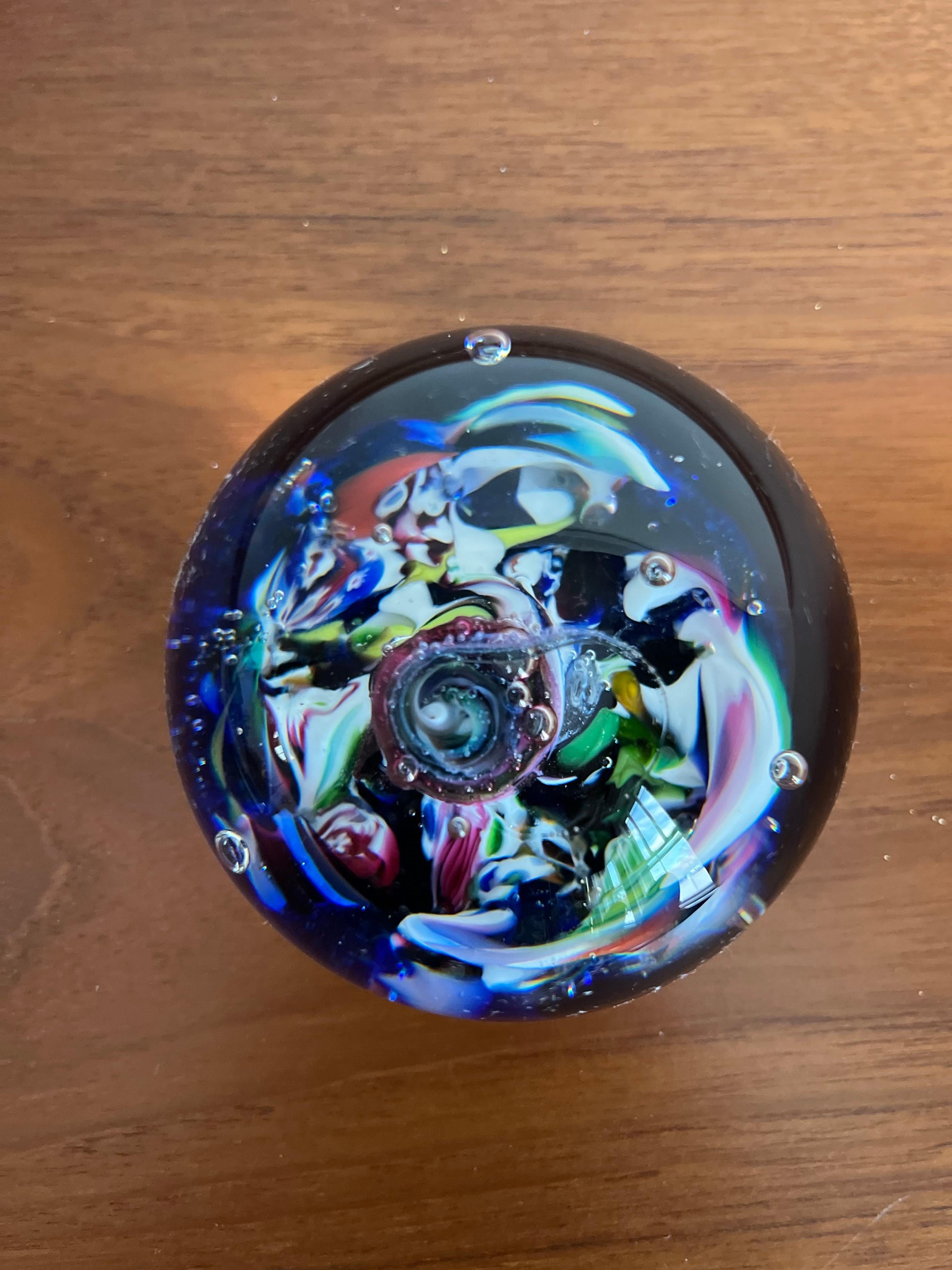 Vintage Scottish Blown Glass Paperweight Caithness Myriad In Good Condition For Sale In W Allenhurst, NJ