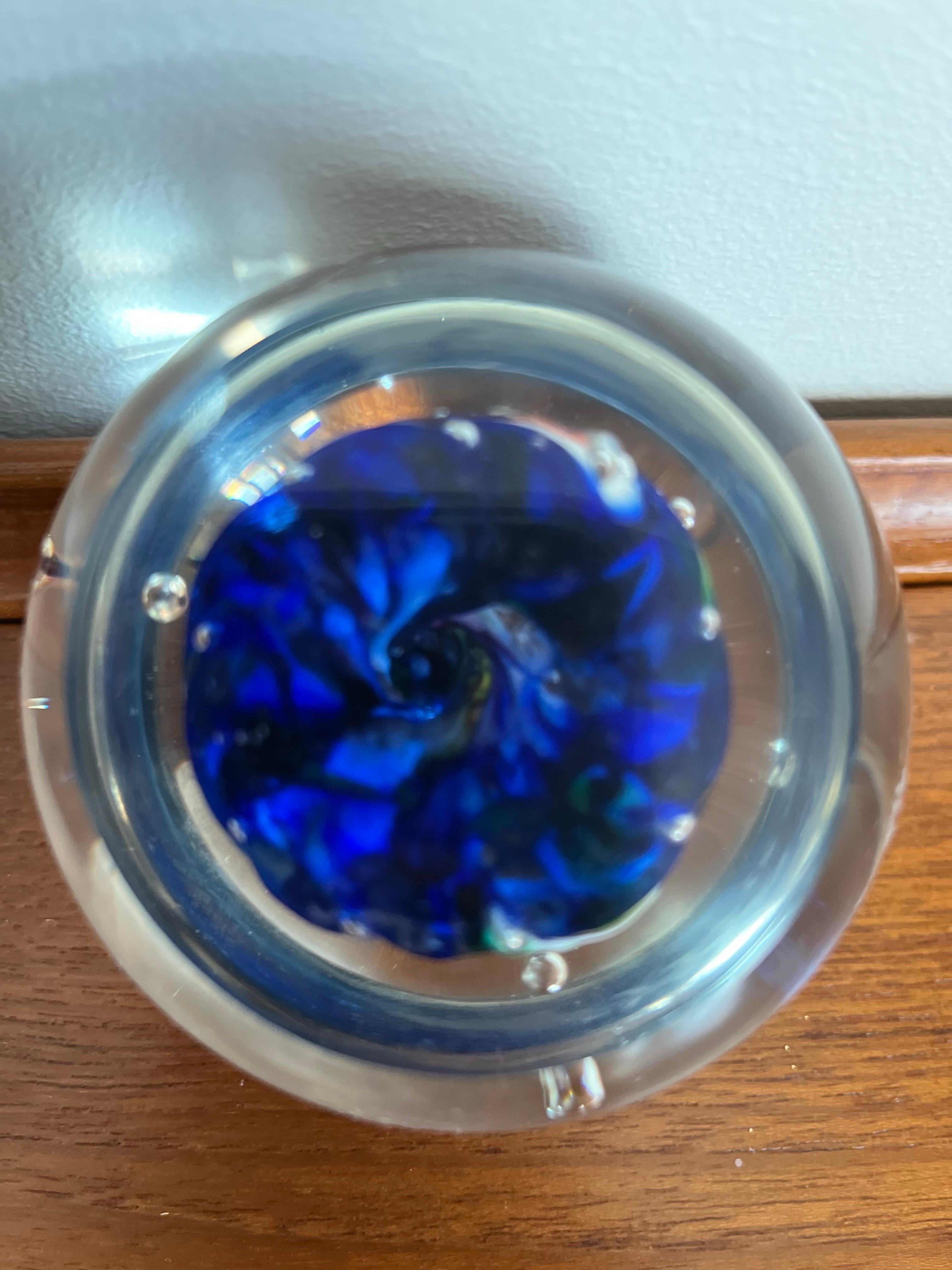 20th Century Vintage Scottish Blown Glass Paperweight Caithness Myriad For Sale