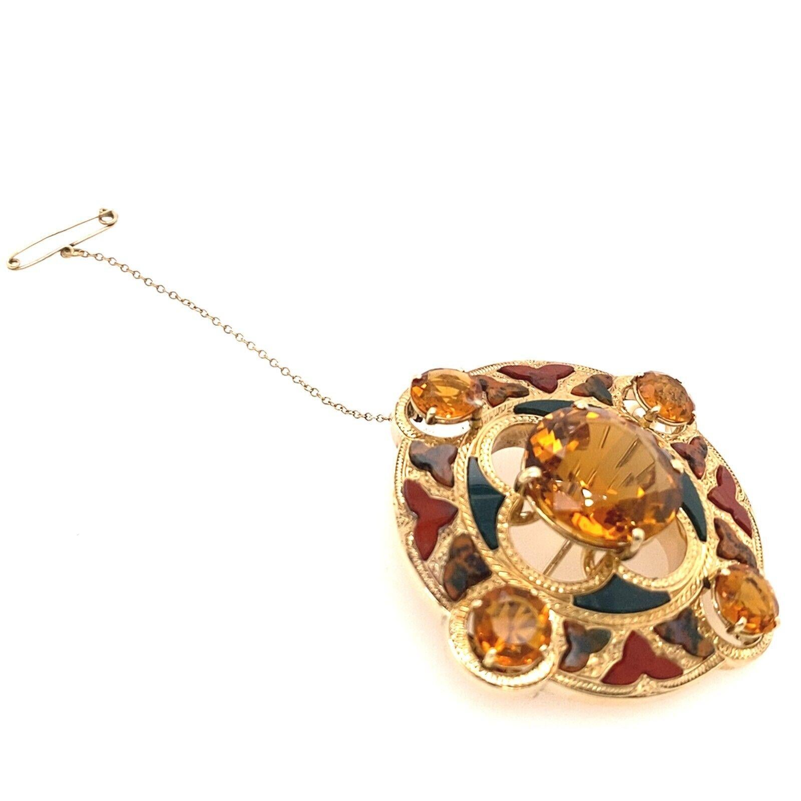 Spilla scozzese vintage incastonata in oro 10ct-14ct In condizioni buone a London, GB